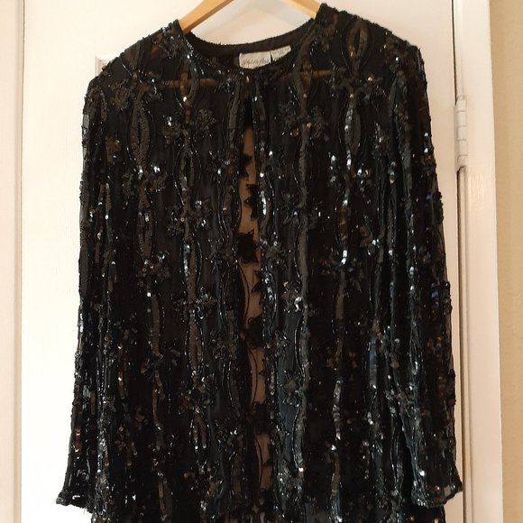 Beautiful Silk Sequined Jacket - Picture 2 of 8